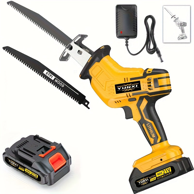 2025 Cordless Lithium-Ion Reciprocating Saw Compatible for PVC Cutting - Cordless Plug-In Saw with Lithium, Lightweight DIY for Tree Cutting, Soft Metal & Wood, Household & Outdoor Use, Ideal Father' Gift ( Plug)
