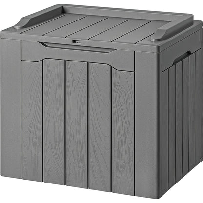 30 Gallon Lockable Outdoor Storage Box – Weatherproof Resin Deck Container, Flip-Top Lid, for Patio Garden Package Delivery Outdoor Organization (Black/Brown/Grey)