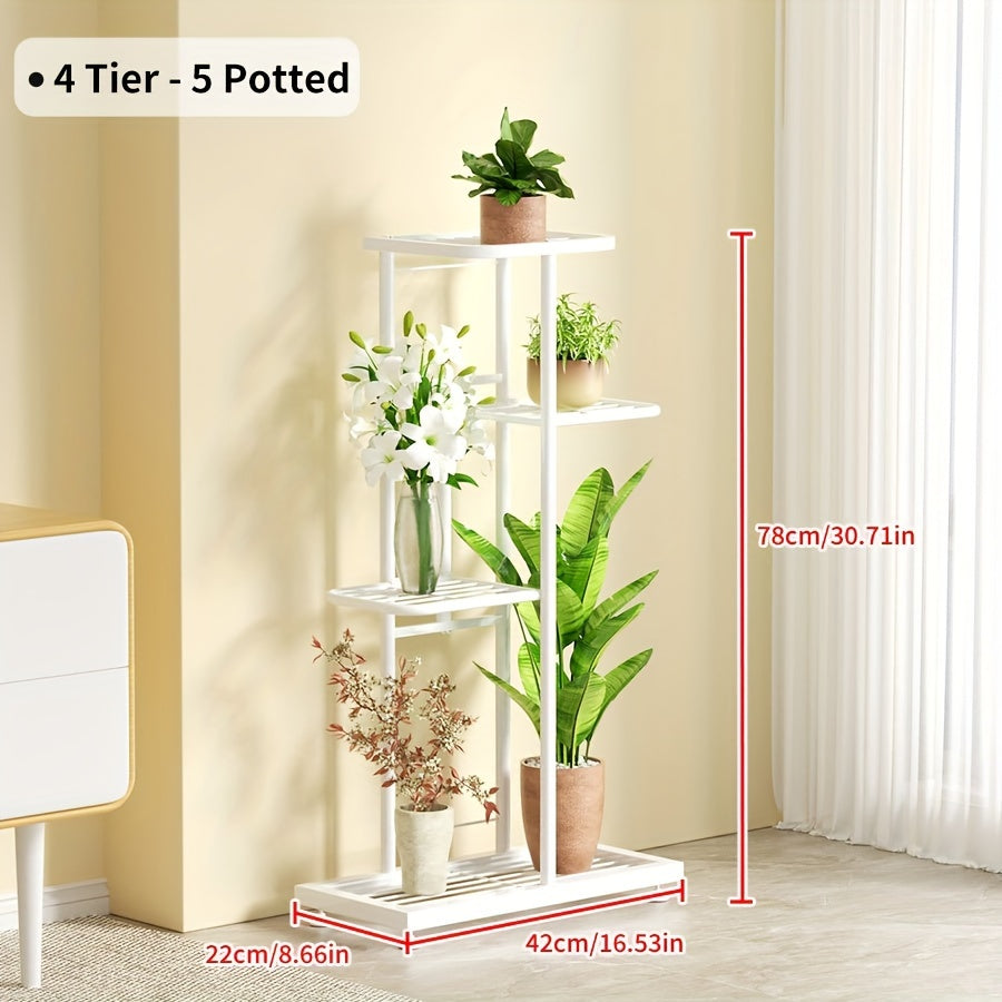 Iron Plant Stand & Flower Shelf - 4/5/6 Layer for Potted Plants, Flower Pots & Garden Decor. Space-Saving Organizer Perfect for Balcony, Living Room, Patio & Home Display.