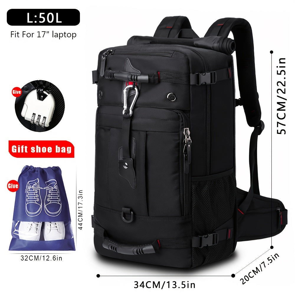 4-Way Convertible Travel Backpack with Independent Shoe Compartment – Fits 15.6" & 17.3" Laptops, Shoulder Crossbody Handbag for Men & Women | Hiking Camping Commute | ShopVora CA