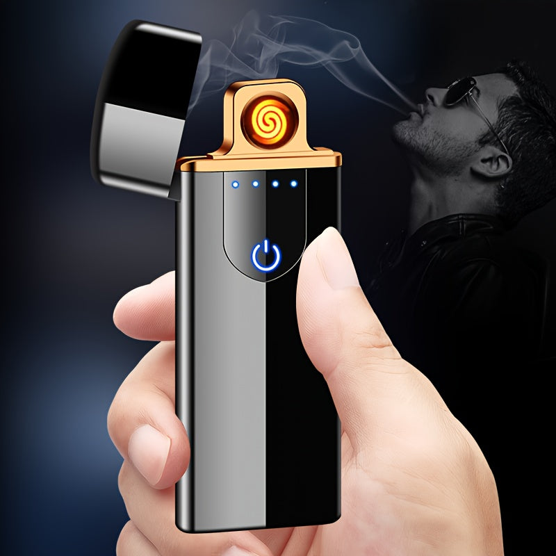 USB Rechargeable Flameless Lighter Smart Touch Screen with Gift Box – Cool Portable Double-Sided Ignition Electric Lighter, Multiple Colours & Patterns, Premium Gift for Men & Women Canada