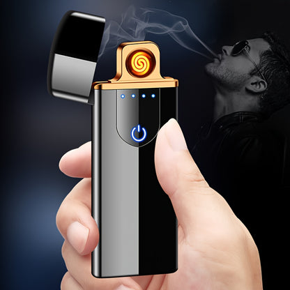 USB Rechargeable Flameless Lighter Smart Touch Screen with Gift Box – Cool Portable Double-Sided Ignition Electric Lighter, Multiple Colours & Patterns, Premium Gift for Men & Women Canada