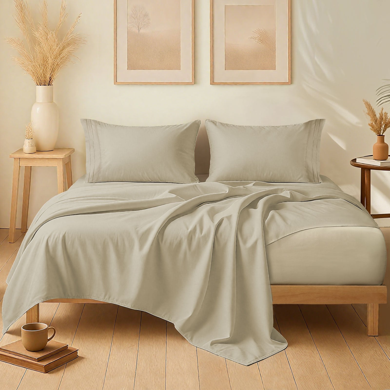 14-Inch Deep Pocket Bed Sheet Set – Lightweight Breathable Cooling, Wrinkle & Fade Resistant, Hotel Luxury Bedding, 3/4-Piece with Pillowcase, Flat & Fitted Sheet, Twin Full Queen King | ShopVora CA