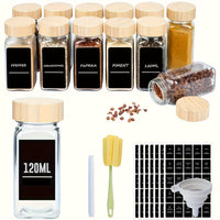 12 Wood Lid Square Bottles