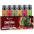 Christmas Fragrance Oils Set, Essential Oils for Diffuser, Candle Making, Scented Oils Gift Jingle Bells, Christmas Wreath, Christmas Tree, Chocolate Orange, Hot Baked Apple Pie, Gingerbread