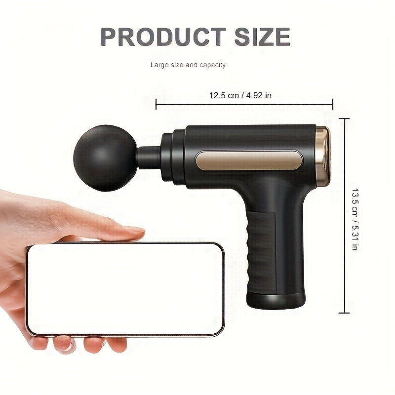 Massage Gun Deep Tissue Tapping Massager USB Rechargeable 4 Massage Heads Travel Home Use Handheld Electric Massage Body Muscles 10 Speed Fitness