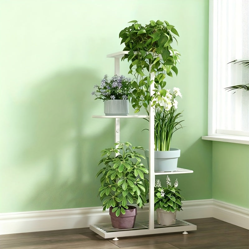 Multi-Tiered Indoor Plant Stand Sturdy Metal Flower Shelf with Wide Base - Space-Saving Vertical Plant Rack for Home Garden Decor, Patio, Balcony & Living Room