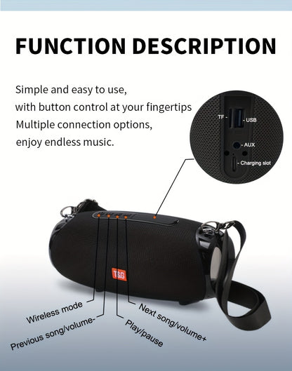 TG534 Portable Bluetooth Speaker with TWS Stereo Hi-Res Audio, Dual Speakers, FM Radio, TF Card, U Disk & Hands-Free Calls – Wireless Speaker for Phone, Tablet & TV Canada