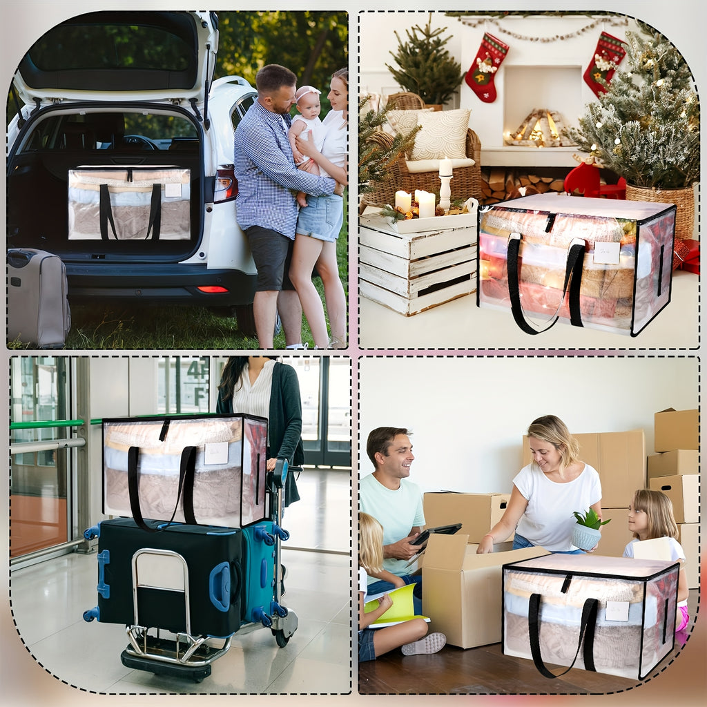 Large Moving Bags & Storage Totes with Backpack Straps Zippers & Handles – Heavy Duty 600D Packing Bags for Relocation College Dorms Seasonal Storage | 2/4/6 Pack