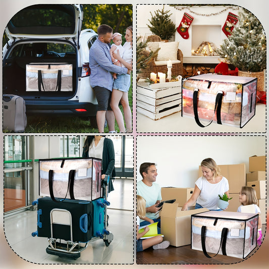 Clearspace Large Moving Bags Or Storage Totes Featuring Backpack Straps, Zippers & Handles - Durable Packing Bags, Available in 2 Pack/4 Pack/6 Pack for Relocation, College Dorms, Holiday Decorations, Seasonal Storage & Home Organization