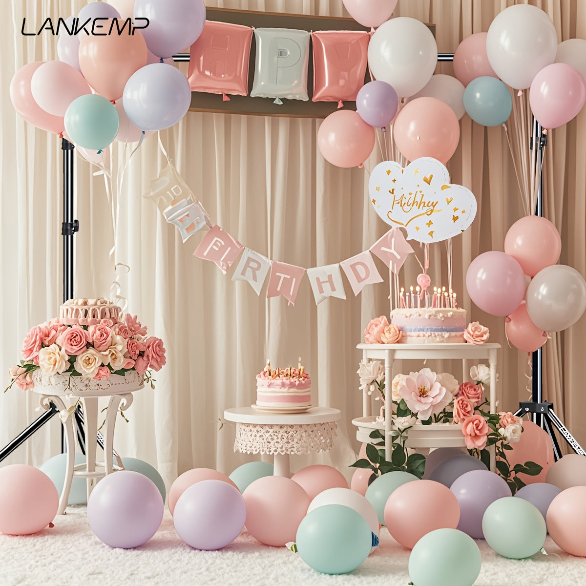 Photo Backdrop Stand Kit, 10 X 7 Ft Back Drop Adjustable Frame for Photography, Photoshoot Banner Background Support Holder for Parties Decoration