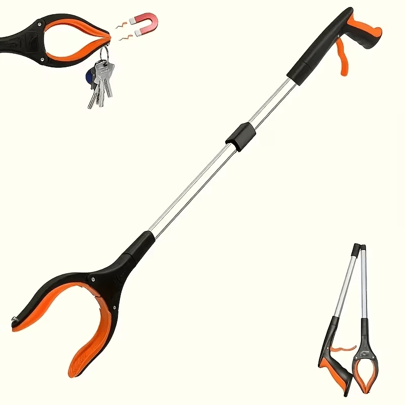 [Foldable Grabber Tool] Lightweight 33-Inch Foldable Grabber Tool for Seniors | Extendable Reacher with 360° Rotating Jaws for Easy Trash Pickup & Mobility Assistance, Long, Trash Pickup,1pc Foldable Multi-Scene Trash and Reacher Grabber, Ideal for Living