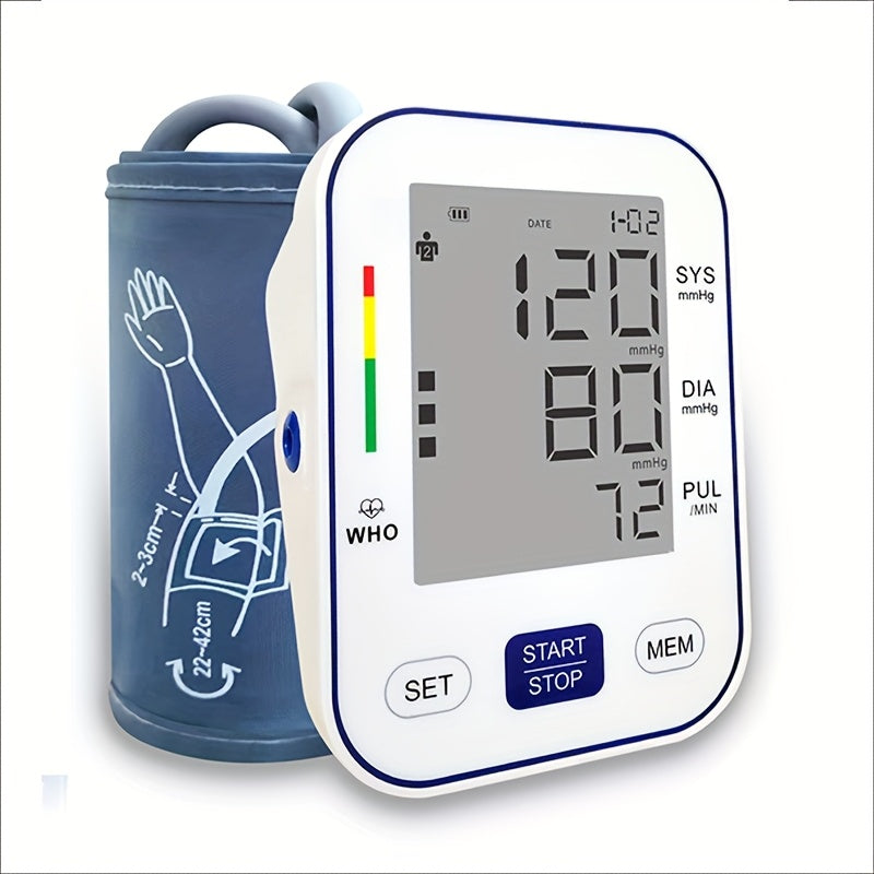 Blood Pressure Monitor for Home Use, Automatic Upper Arm BP Machine with Large Backlit LCD Display, Heart Rate Monitoring, 4 X AA Batteries, 2X120 Reading Memory, Large Adjustable Cuff (8.66-16.54 Inch), Suitable for Elderly And Family Wellness