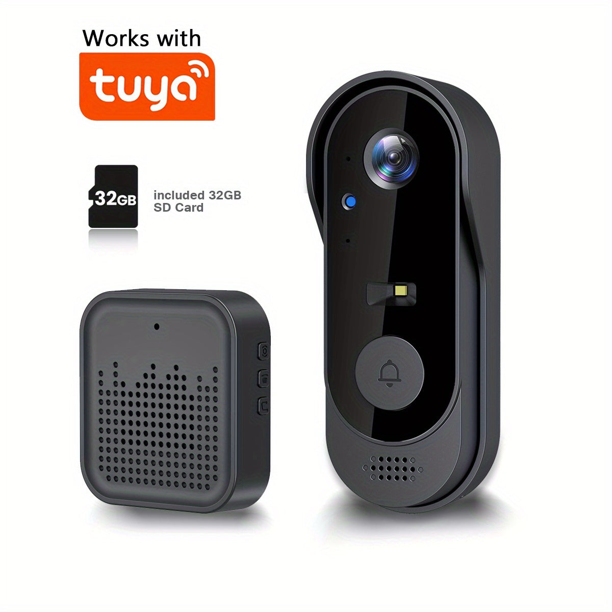 Wireless Smart Video Doorbell Camera with HD Night Vision, Wi-Fi, Two-Way Audio, Motion Detection, SD Card Storage, APP Remote Control – Home Security Doorbell for Canadian Homes