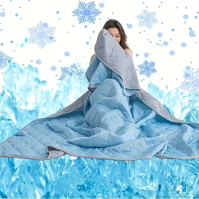 1pc Cooling Blanket, Lightweight Breathable 100% Polyester with Reversible Geometric Design, for Hot Sleepers Night Sweats Relief & Multipurpose Bed Couch Travel Use, Machine Washable, Ideal Gift for Home Comfort, All-Season or Summer Use - Machine Washab