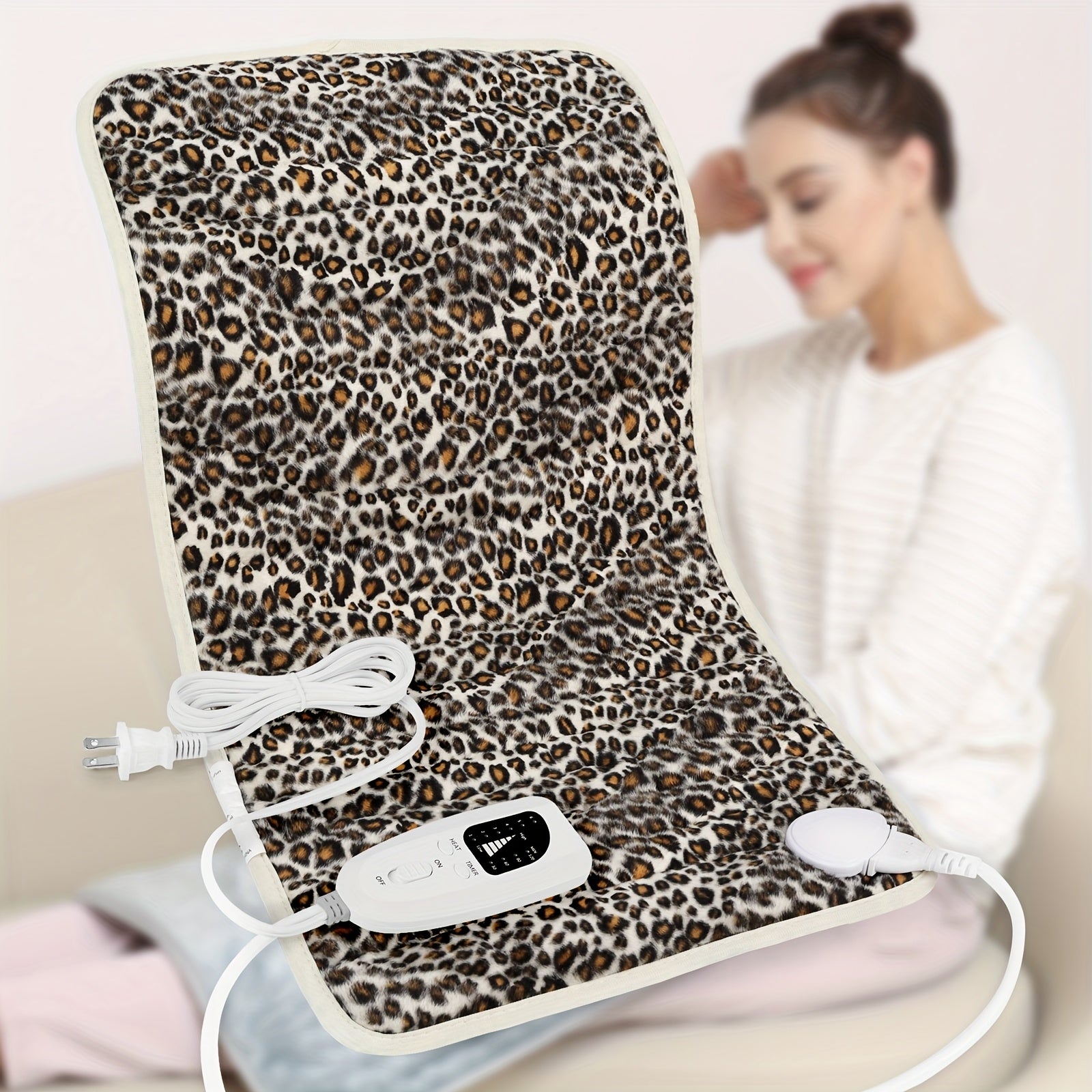 XL Electric Heating Pad 24x12in – 6 Heat Levels up to 140°F, 4 Timer Settings, Machine Washable, Plush Velvet for Back Neck Shoulder Leg Knee, Gift for Parents Canada