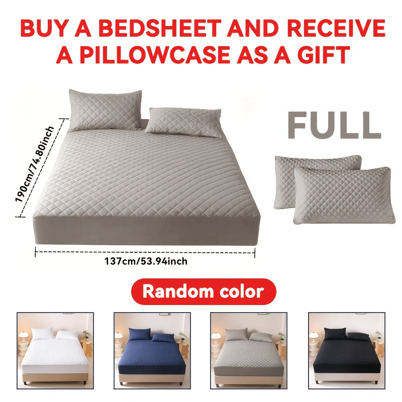 Waterproof Mattress Protector Set 2/3pcs, Thick Deep Pocket 9-15" Fitted Sheet & Pillowcase, Soft All-Season Bedding, Machine Washable – Twin Full Queen King, Multiple Colours