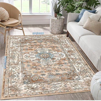 Washable Boho Runner Rug with Non-Slip Rubber Backing – Soft Farmhouse Hallway Carpet for Entryway, Kitchen, Laundry Room & Bathroom | Multiple Sizes | ShopVora CA