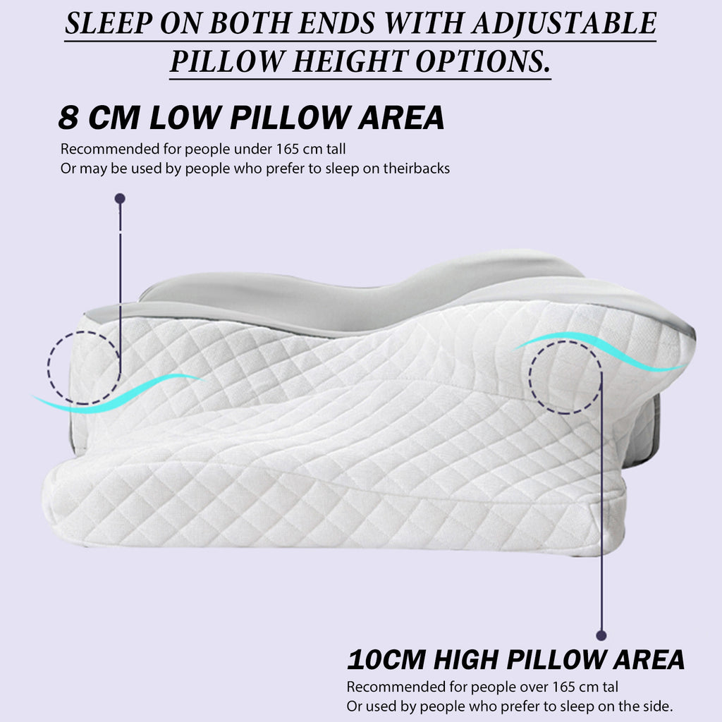 1pc Memory Foam Pillows Butterfly Shaped Relaxing Cervical Slow Rebound Neck Pillow Sleeping Orthopedic Pillow Bedding,Cervical Pillow for Neck and Shoulder, Memory Foam Neck Pillow, Upgraded Ergonomic Orthopedic Neck Support Pillow for Back Side Stomach