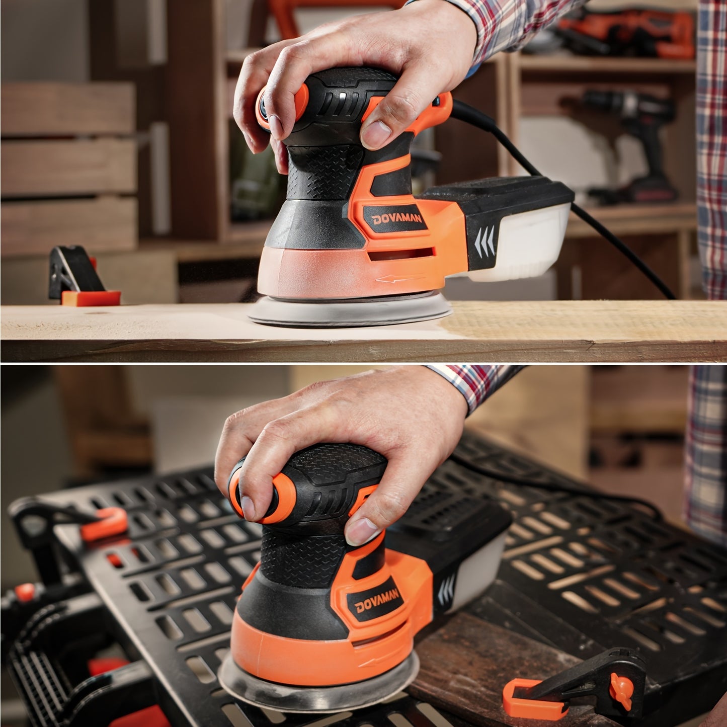 Random Orbital Sander 3A 13000RPM – 6 Variable Speeds, 12pcs Sandpapers, 5in Pad, Dust Collection, Electric Sander for Wood Metal PVC Woodworking Canada