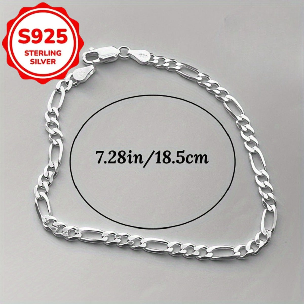 5pcs S925 Pure Silvery Figaro Chain Bracelet - Perfect Gift for Men and Women, Classic Hip Hop Style, Suitable for Daily/ Party Wear, Neutral Accessories, Daily Jewelry, Eternal Design, Fashion Accessories, Exquisite Craftsmanship, Durable Jewelry