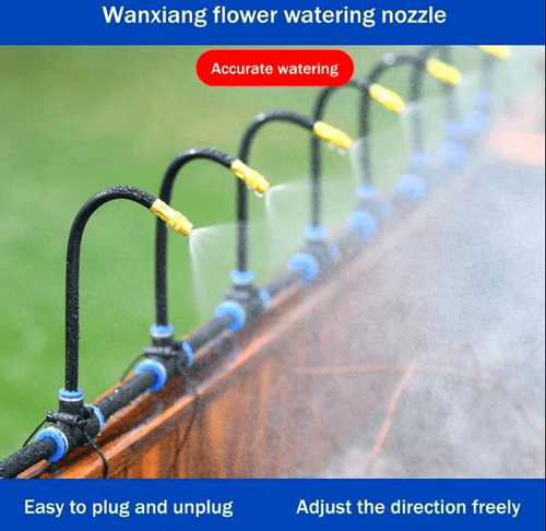Garden Sprinkler Kit Rotating Copper Nozzle Automatic Irrigation System for Lawn Balcony Misting