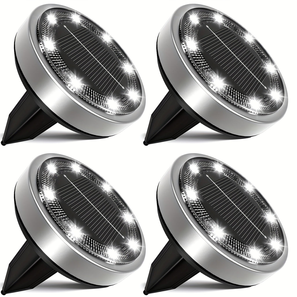 4/5/6/8/10/12/20pcs Super Bright Solar Ground Lights Outdoor(Regular/Mini Version) IP44Solar-powered In-Ground Lights Perfect For Garden Backyard Stairs Deck Swimming Pool Pathway Driveway Road Flower Bed Auto Off And On Easy To Install