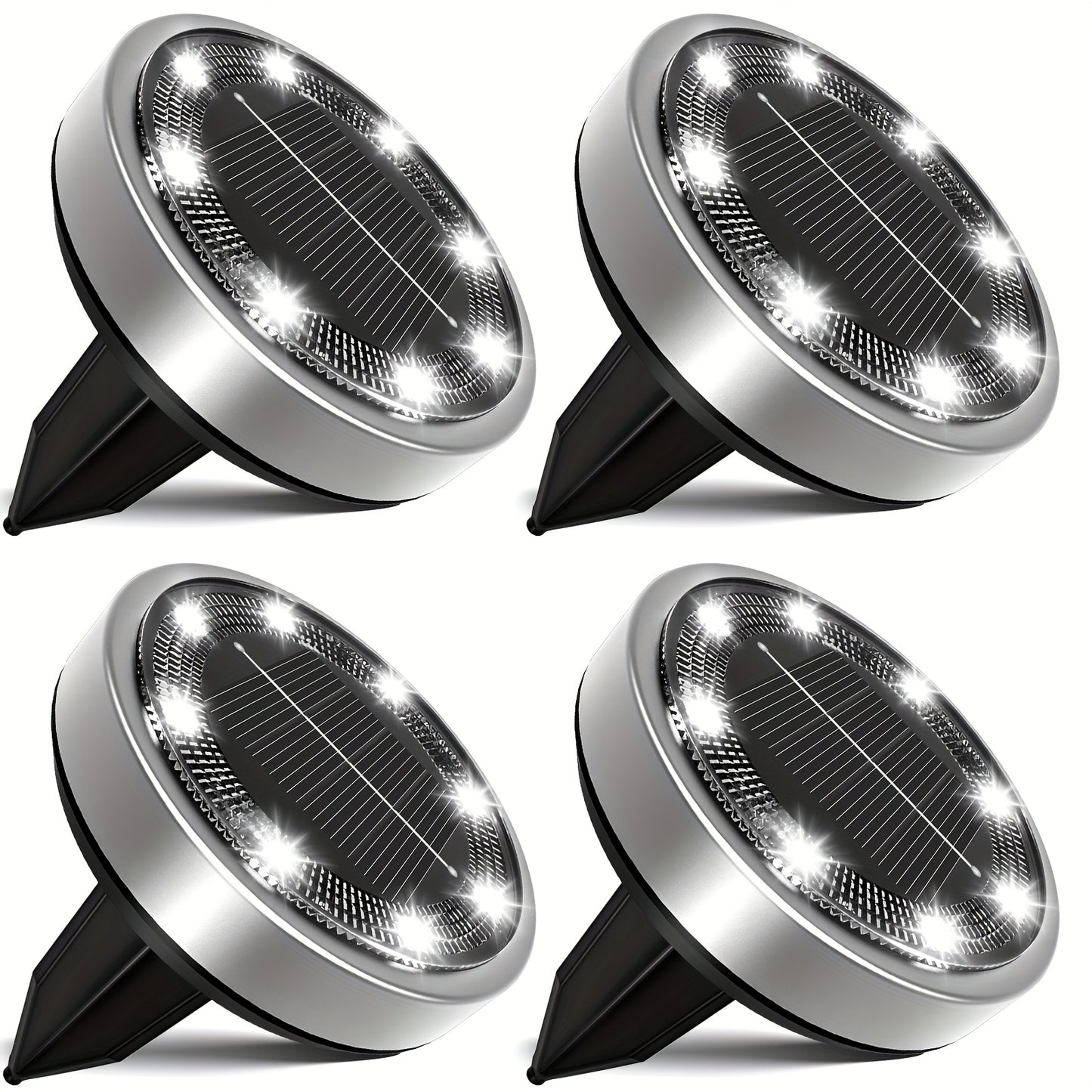 IP44 Solar In-Ground Lights 8 LED – Regular & Mini Versions, Auto On/Off, 4-20 Pack for Garden, Pathway, Driveway, Stairs, Deck & Swimming Pool | ShopVora CA