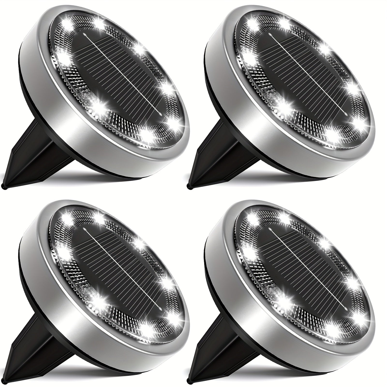 4/5/6/8/10/12/20pcs Super Bright Solar Ground Lights Outdoor(Regular/Mini Version) IP44Solar-powered In-Ground Lights Perfect For Garden Backyard Stairs Deck Swimming Pool Pathway Driveway Road Flower Bed Auto Off And On Easy To Install