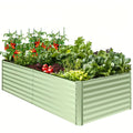 soges Raised Garden Bed, 8 x 4 x 2ft Elevated Galvanized Planter Box Stand with 3 Ground Stakes & Rubber, Outdoor Above Ground Planter Extra Large Garden Box Kits for Garden, Patio, Backyard
