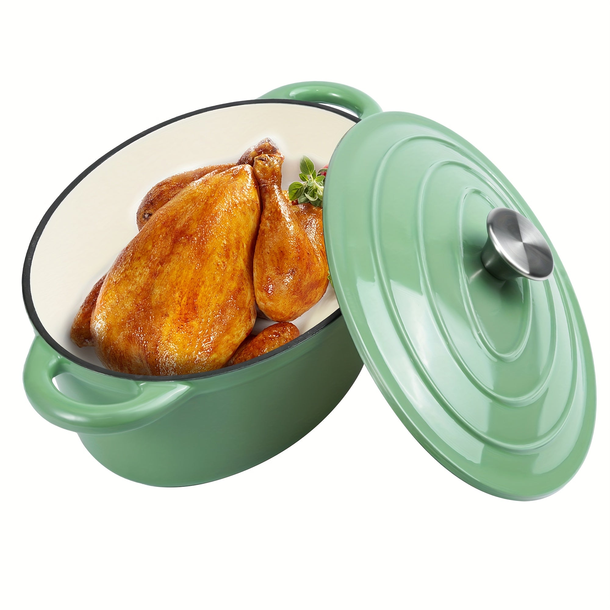 Enameled Cast Iron Dutch Oven 4.5 QT Oval with Lid & Dual Handles – Non-Stick Enamel Coated Cookware for Cooking, Bread Baking & Braising, Kerilyn Dutch Oven Pot for Canadian Kitchens, Multiple Colours