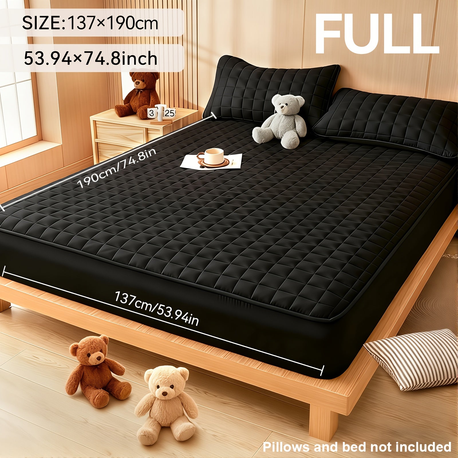 Thicken Waterproof Mattress Protective Cover - Home Fitted Sheet Set The Mattress Topper Fits Tightly to The Bed, for Bedroom, Guest Room, Hotels, Comfortable And Durable, Breathable, for Twin&Full&Queen&King, Christmas&Halloween Gift