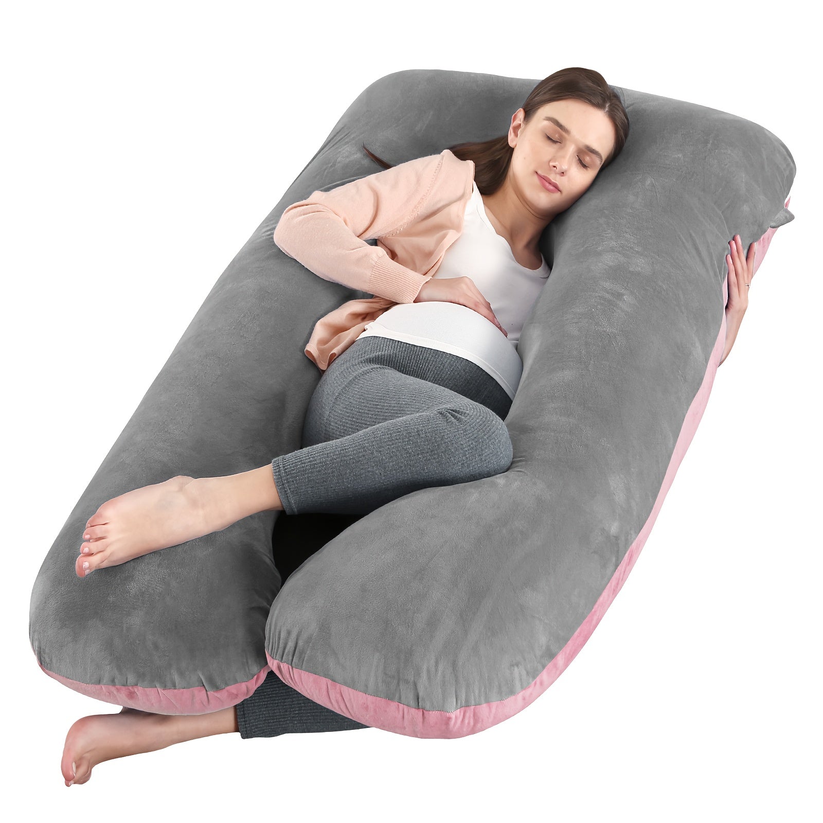 Full Body U-Shaped Maternity Pillow for Pregnant Women – Comfortable Companion & Back Belly Support Pillow, Also Perfect for Pets – Ideal Baby Shower & Holiday Gift for Expectant Mothers