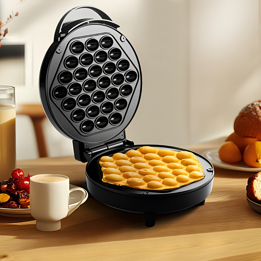 Bubble Waffle Maker, 1000W Electric Stainless Steel Egg Waffler Griddle, Ready in Under 5 Minutes, 7" Individual Waffler, for Ice Cream Treat Desserts, Christmas Gift