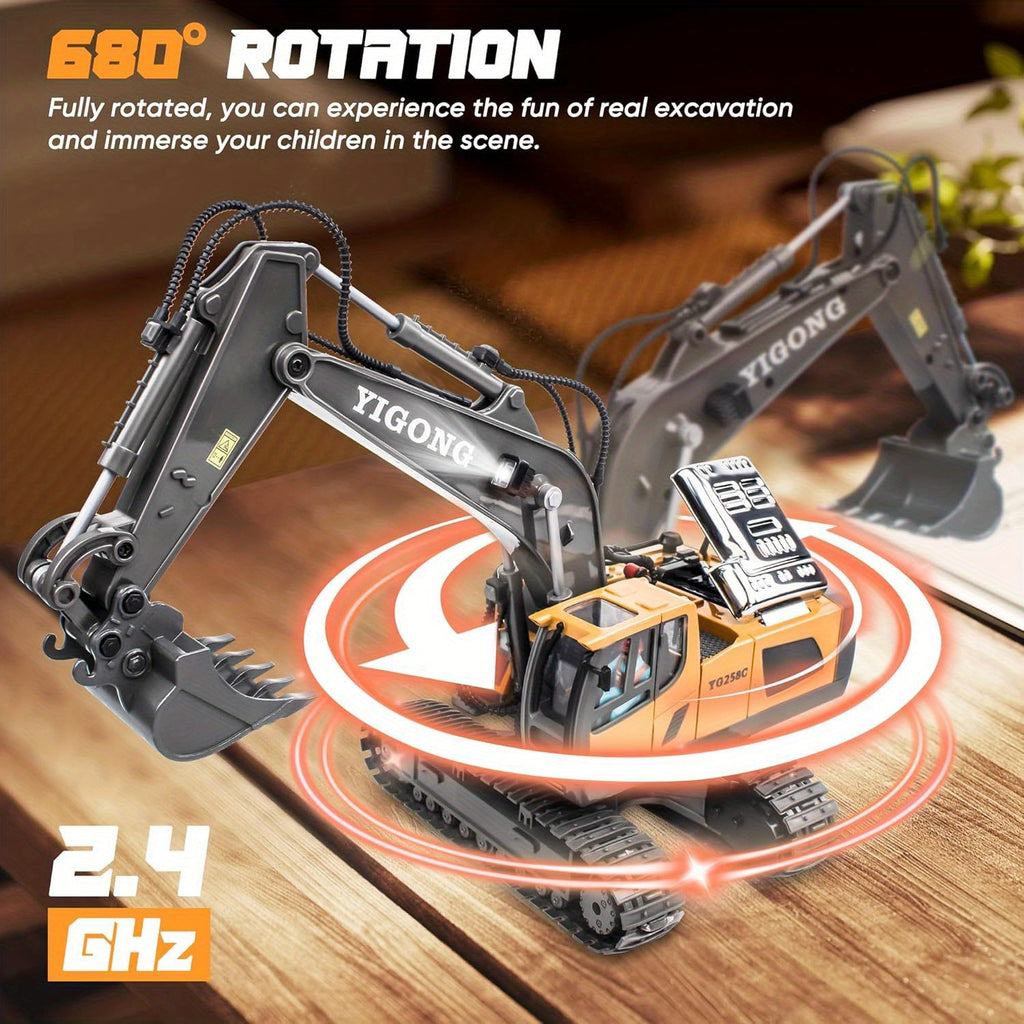 Mini Excavator Toy with And App Control, Fun Men's Toy, High-tech 11-Channel Alloy, Plastic Engineer Truck, Perfect Gift