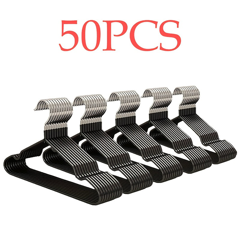 Heavy-Duty Anti-Slip Plastic Hangers 30/50/100 Pack – Standard Suit Hangers for Closet Organization, Bedroom, Dormitory & Wardrobe Storage