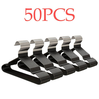 Heavy-Duty Anti-Slip Plastic Hangers 30/50/100 Pack – Standard Suit Hangers for Closet Organization, Bedroom, Dormitory & Wardrobe Storage