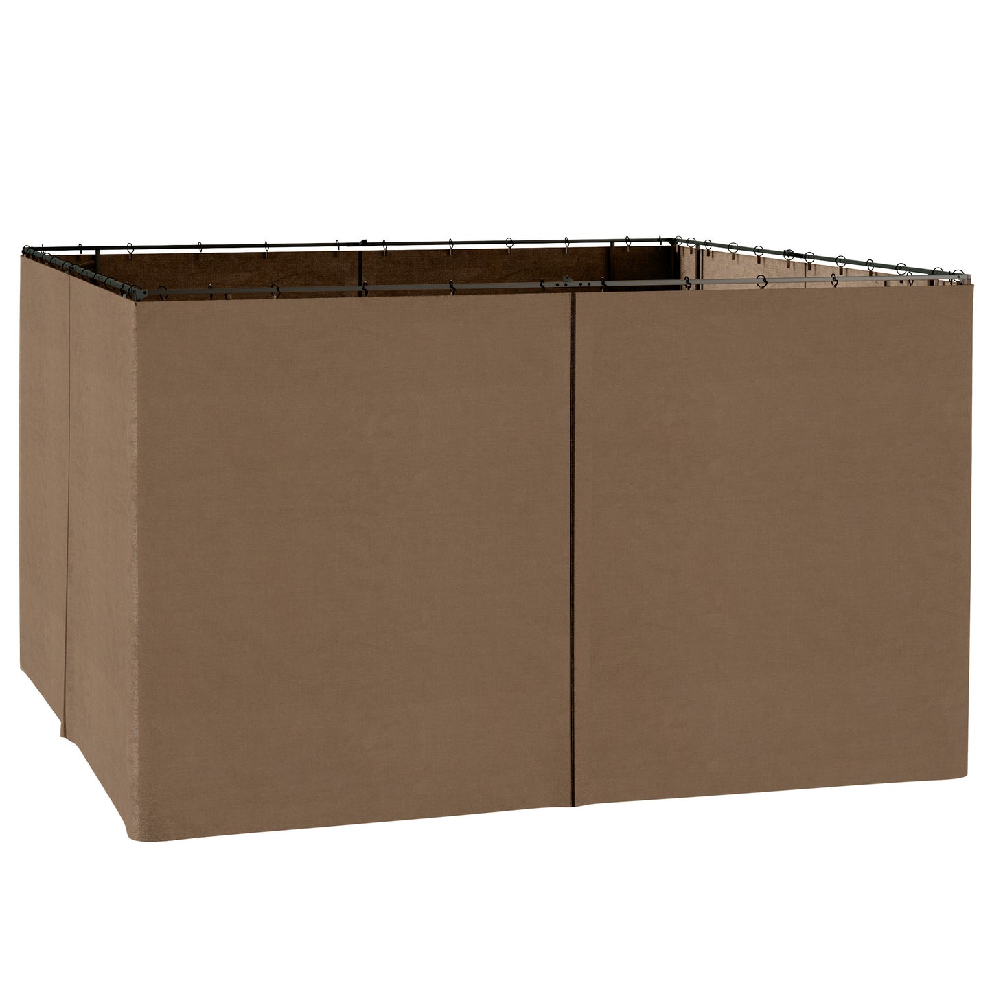 Gazebo Privacy Curtains 4-Panel with Zipper – Replacement Side Panels for 10’x12’ Gazebo or Pergola, Durable Polyester Fabric, Hooks & C-Rings Included, Wind & Sun Protection – Brown