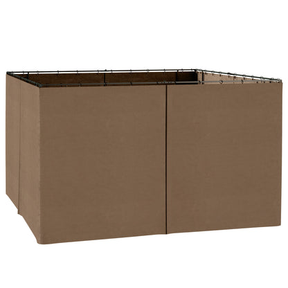 Gazebo Privacy Curtains 4-Panel with Zipper – Replacement Side Panels for 10’x12’ Gazebo or Pergola, Durable Polyester Fabric, Hooks & C-Rings Included, Wind & Sun Protection – Brown