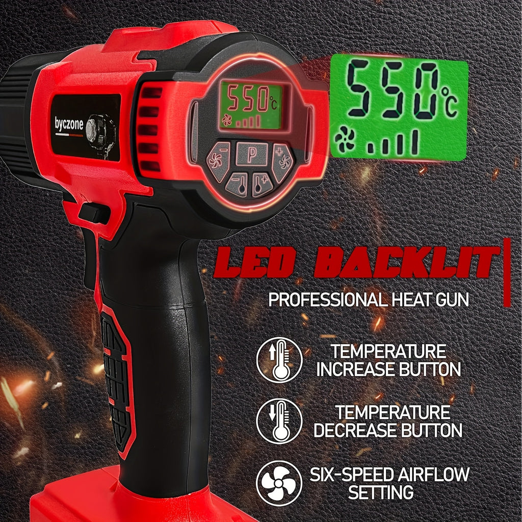 This Heat Gun Operates on an 18V Battery And Can Achieve Temperatures As High As 1022 Degrees Fahrenheit. It Features an LCD Screen for Displaying The Temperature And Comes with Four Nozzles That Are Ideal for Different Crafting. Please Note That Th