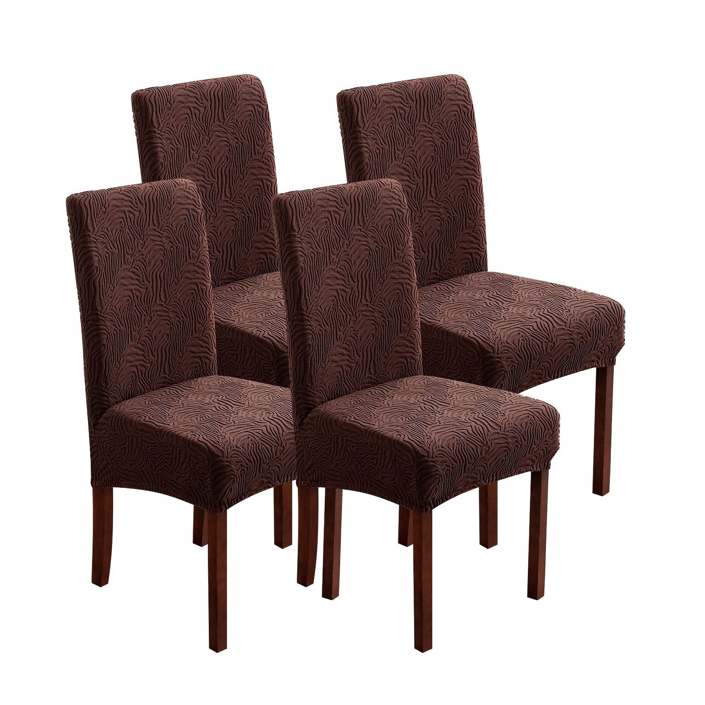 Waterproof Dining Chair Covers 4 or 6 Pack Stretch Jacquard Slipcovers - Removable Washable Chair Protector for Dining Room, Kitchen, Hotel & Restaurant