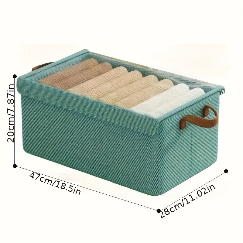 Foldable Fabric Storage Box Set 2 or 4 Pack – Large Cationic Cloth Organizer, Visible Cover & Handle, Space-Saving Under Bed Wardrobe Closet Storage for Clothes Blankets Bedding | Canada