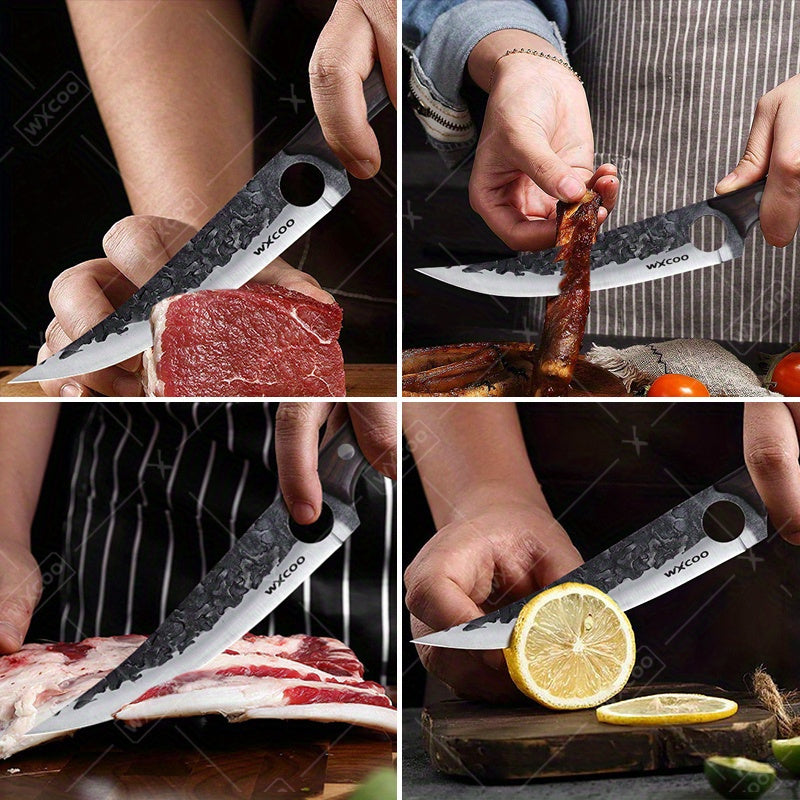 1pc Boning Knife with Knife Sheath Barbecue Knife Fruit Knife Sharp Kitchen Chef Knife Handmade Forged Knife Multipurpose Knife Peeling Knife Fruit Vegetable Fish Meat Cleaver Professional Cutting Knife Utility Knife for Cooking
