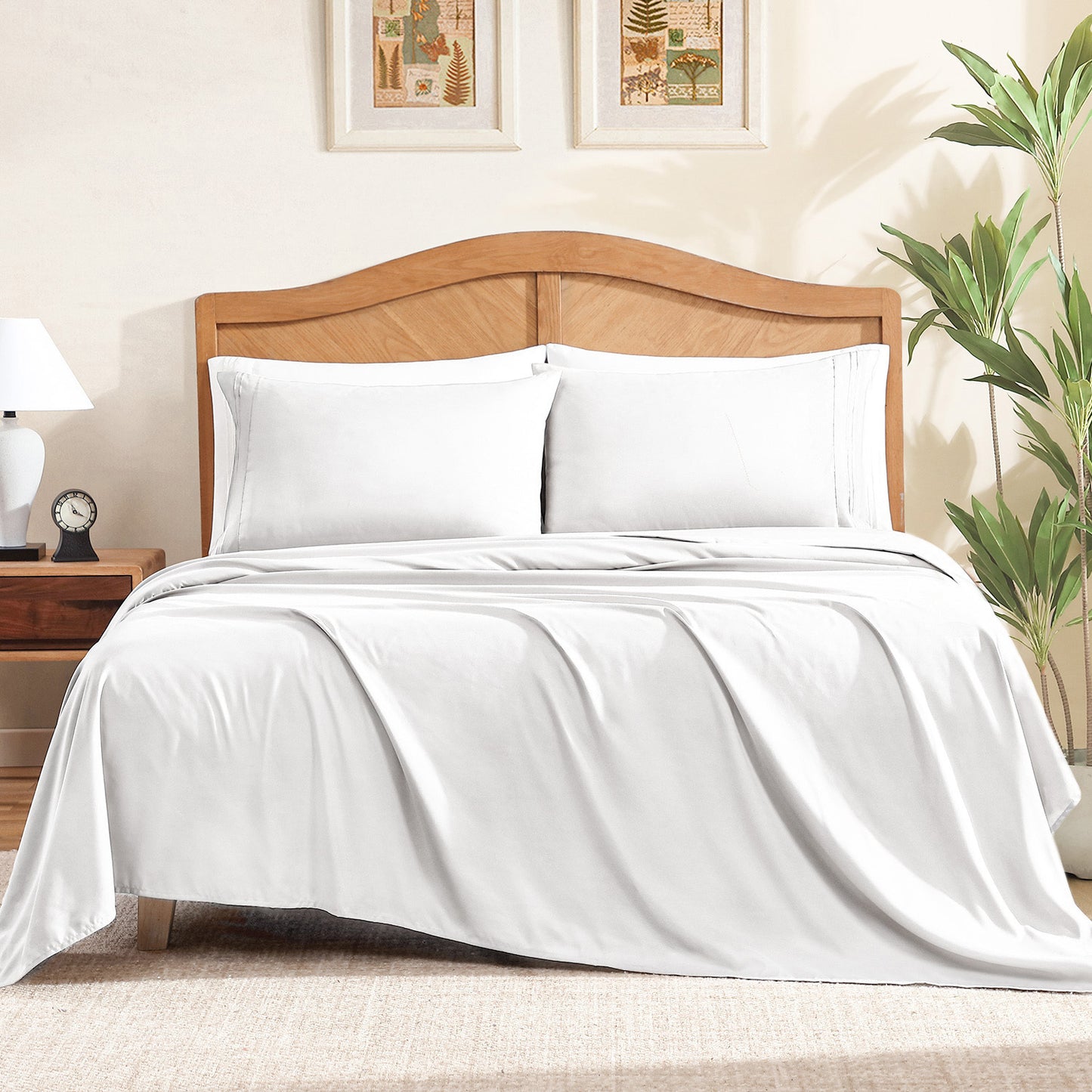 14-Inch Deep Pocket Bed Sheet Set – Lightweight Breathable Cooling, Wrinkle & Fade Resistant, Hotel Luxury Bedding, 3/4-Piece with Pillowcase, Flat & Fitted Sheet, Twin Full Queen King | ShopVora CA