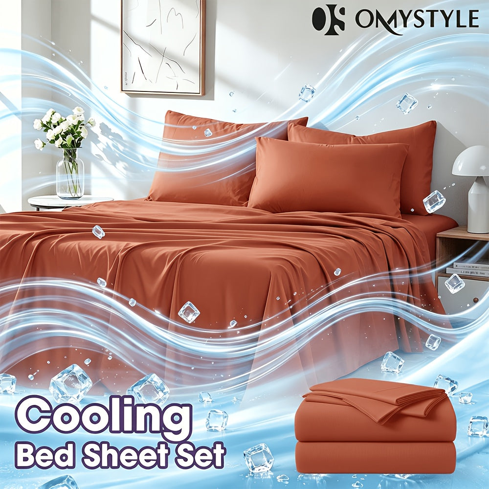 Ice Cooling Bed Sheet Set – Breathable Smooth Sheets for Hot Sleepers, Fitted Sheet Flat Sheet & Pillowcases, Twin Full Queen King, 10 Colours – ShopVora CA