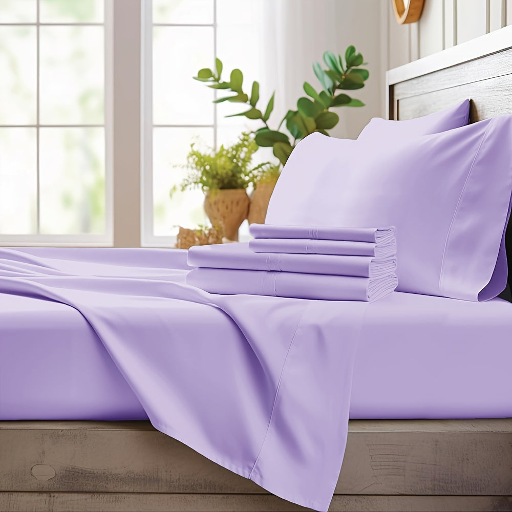 Extra Deep Pocket Cooling Bed Sheets Set – Breathable Wrinkle-Free Soft Bedding for Kids, Women & Men – Hotel Luxury Fitted Sheet Set, Light Blue, Twin Full Queen King