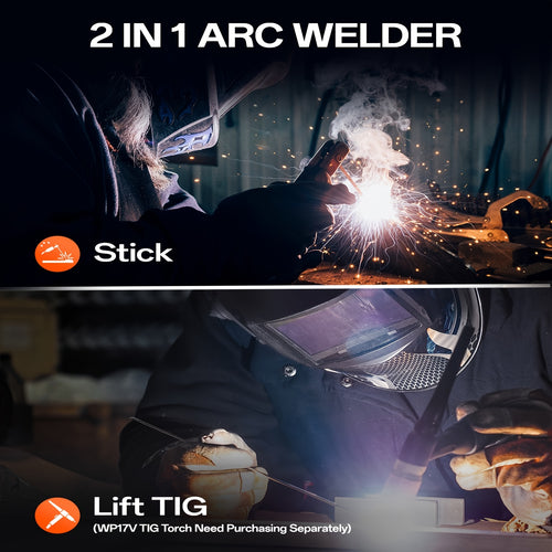 160A 2-in-1 ARC & Lift TIG Welding Machine with LED Display - Smart Synergic Dual Mode Welder, 110V VRD Safety & HotStart, Professional & Industrial Use Stick Welder