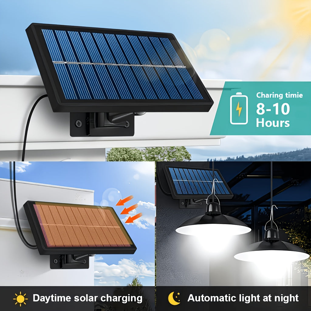 Solar Roof Lights, Outdoor Solar Lamps, Solar Chandeliers, with IP55. Automatically Turn On When It Gets Dark And Automatically Turn Off During The Day. Suitable for Gazebos, Barns, Chicken Coops, Courtyards, Garages, Campsites, Porches