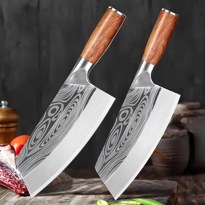 Chef Knife 7-Inch German Stainless Steel Cleaver – Sharp Meat & Vegetable Chopping Knife, Chinese Butcher Cleaver, Professional Kitchen Knife for Home & Restaurant Use Canada