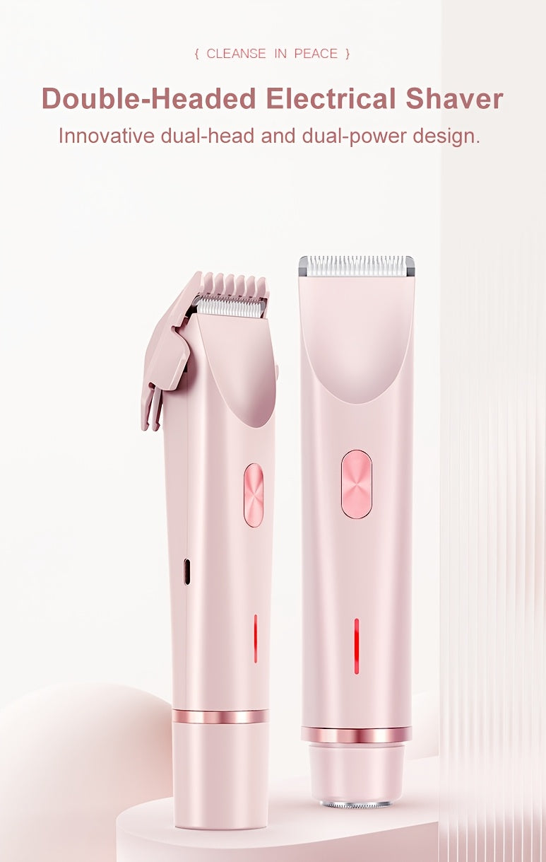 2-in-1 Women'S Aluminum Foil Shaver, Double-Headed Hair Remover For Armpits And Full Body, Ultra-Long Battery Life Tpye-C Charging, IPX6, Dry/Wet Use, Mini Razor For Men Women